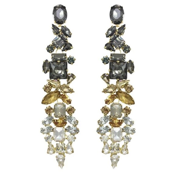 STELLA & RUBY Dynasty Crystal Statement Earrings New - Picture 1 of 8